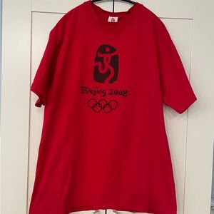 Men Crew Neck Short Sleeve T-shirt Beijing 2008 Olympics Size L